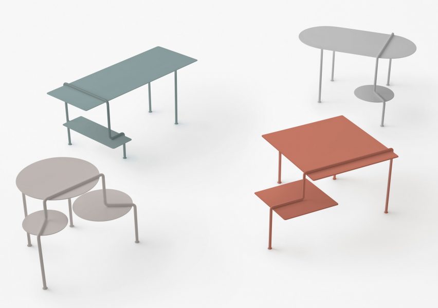 Nendo designs space helmet-shaped vessels and cascading tables for Zens