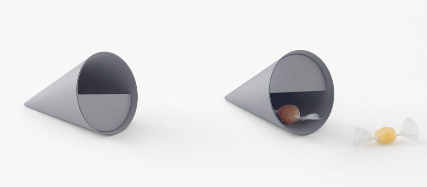 Nendo designs space helmet-shaped vessels and cascading tables for Zens
