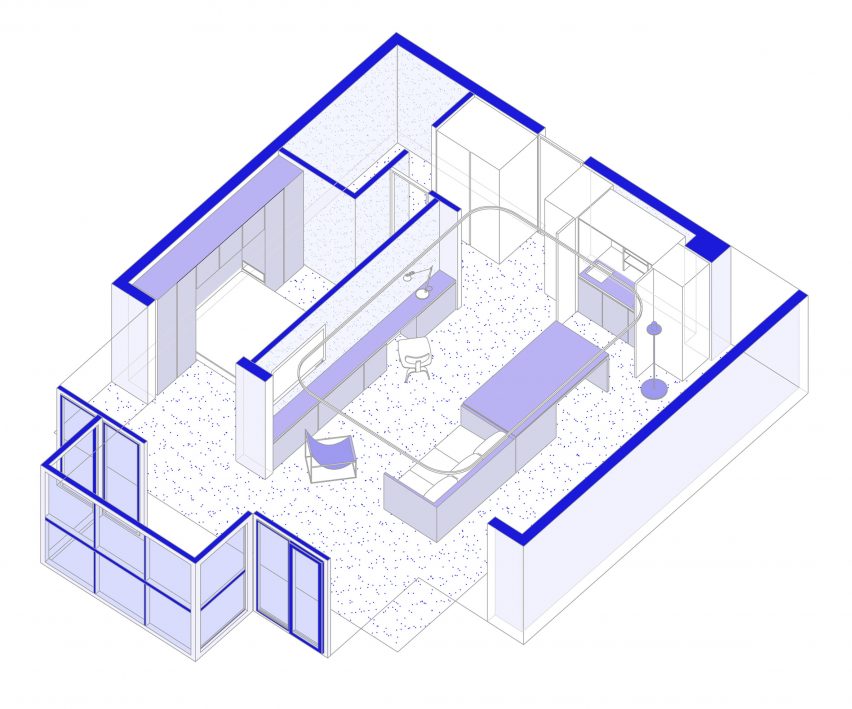 Rubikum for Three apartment in Ljubljana designed by Arhitektura d.o.o.