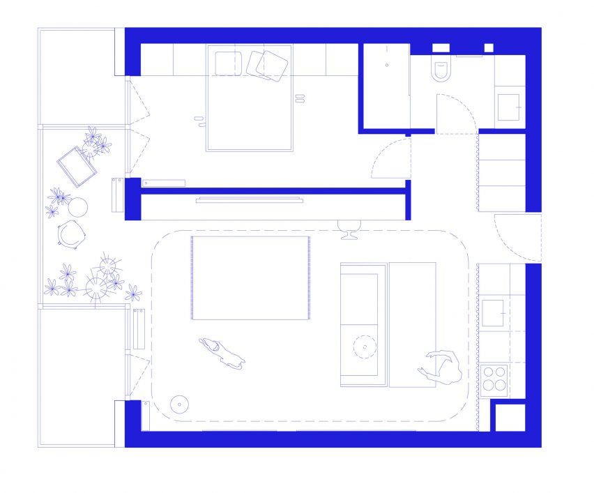 Rubikum for Three apartment in Ljubljana designed by Arhitektura d.o.o.