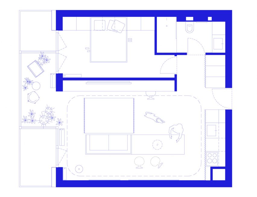 Rubikum for Three apartment in Ljubljana designed by Arhitektura d.o.o.
