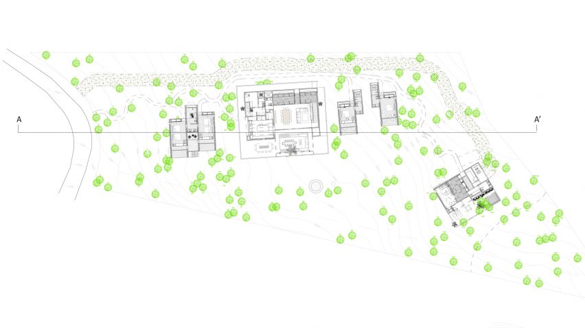 San Simon Cabins by Weber Arquitectos Site Plan