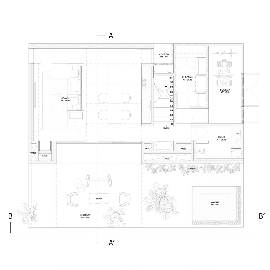San Simon Cabins by Weber Arquitectos Main Cabin Ground Floor Plan