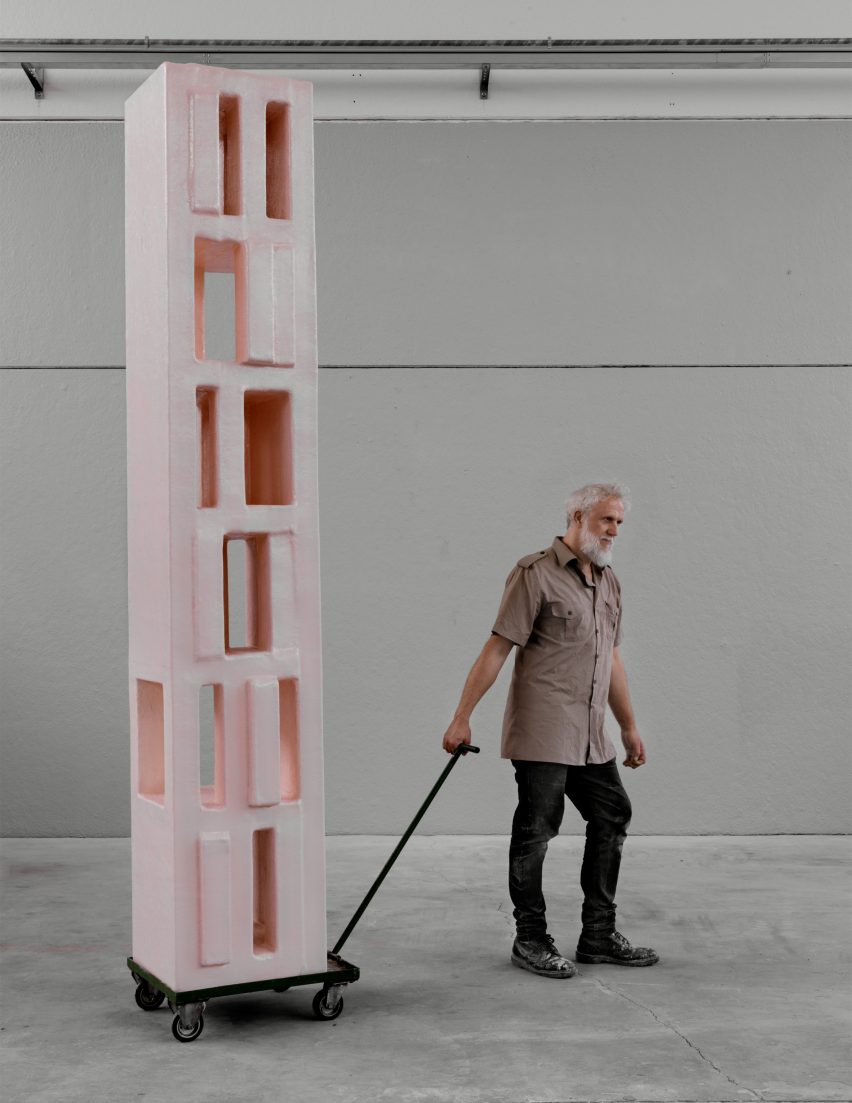 Studio Nucleo animates geometric Primitive furniture with pastel hues for Nilufar Gallery