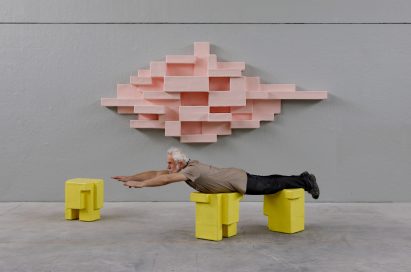 Studio Nucleo animates geometric Primitive furniture with pastel hues for Nilufar Gallery