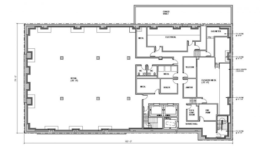 Tammany Hall 44 Union Square by BKSK Architects Basement Floor Plan