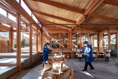 Wooden tofu factory in village of Caizhai, China, by DnA_Design and Architecture