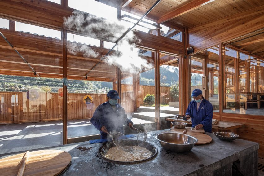 Wooden tofu factory in village of Caizhai, China, by DnA_Design and Architecture