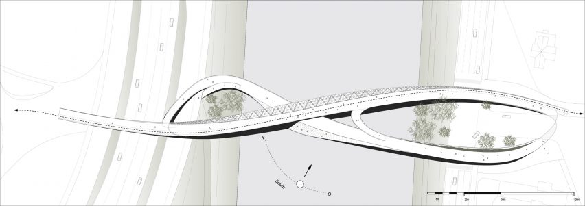 Wuchazi Bridge in Chengdu by architects Tom Wünschmann, Achim Kaufer, Wei Cai and Philipp Buschmeyer and Chinese design institutes SADI and JDTM