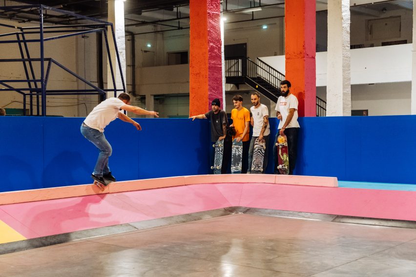 Colorama skate park within La Condition Publique in Lille, France, by Yinka Ilori 