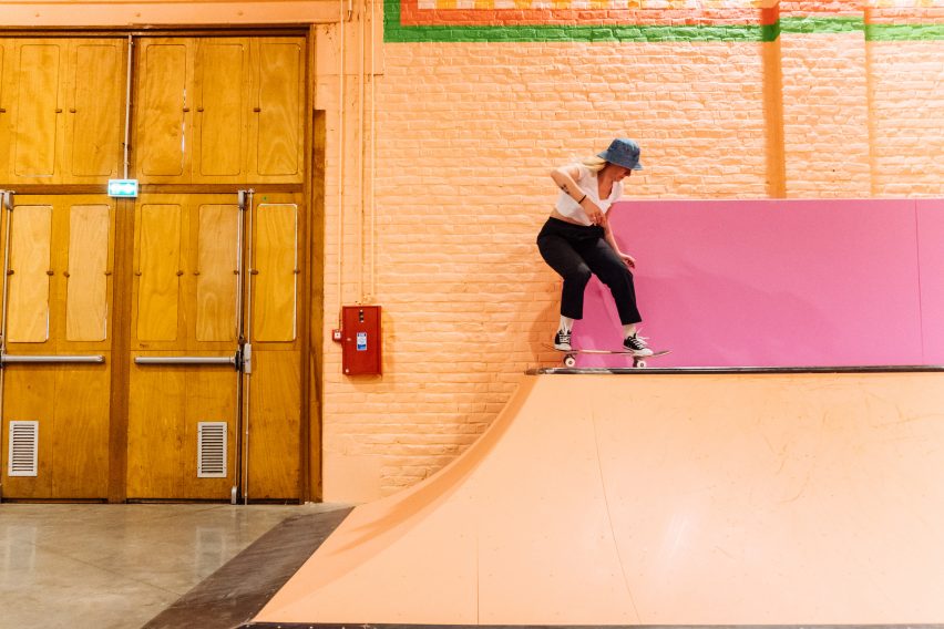 Colorama skate park within La Condition Publique in Lille, France, by Yinka Ilori 