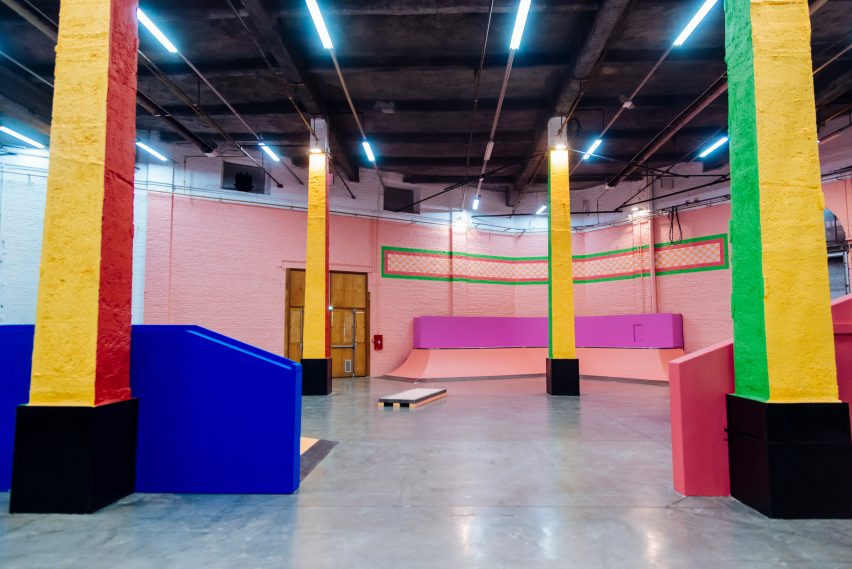 Colorama skate park within La Condition Publique in Lille, France, by Yinka Ilori 