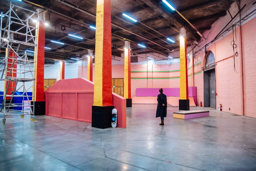 Colorama skate park within La Condition Publique in Lille, France, by Yinka Ilori 