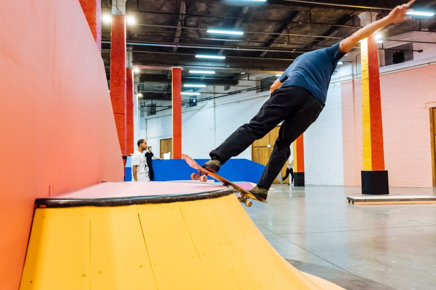 Colorama skate park within La Condition Publique in Lille, France, by Yinka Ilori 