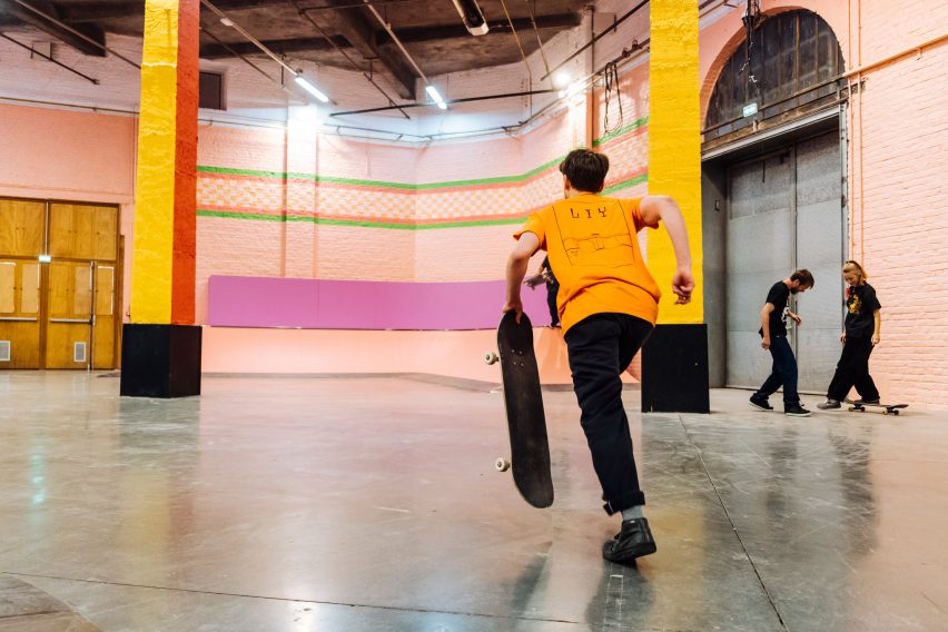 Colorama skate park within La Condition Publique in Lille, France, by Yinka Ilori 