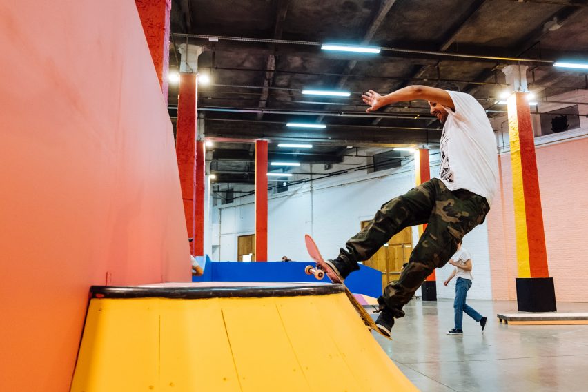 Colorama skate park within La Condition Publique in Lille, France, by Yinka Ilori 