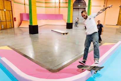 Colorama skate park within La Condition Publique in Lille, France, by Yinka Ilori 