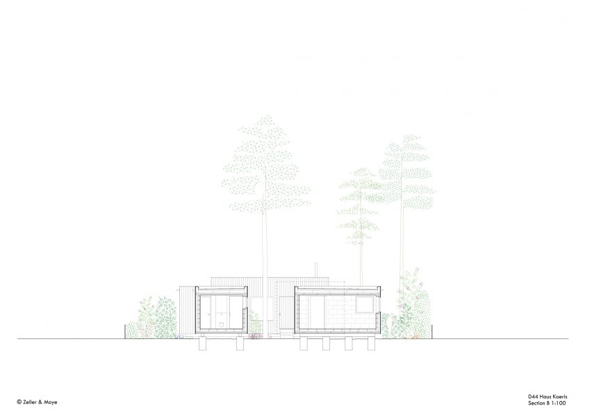 Haus Koeris timber house in Klein Köris, Germany, by Zeller & Moye