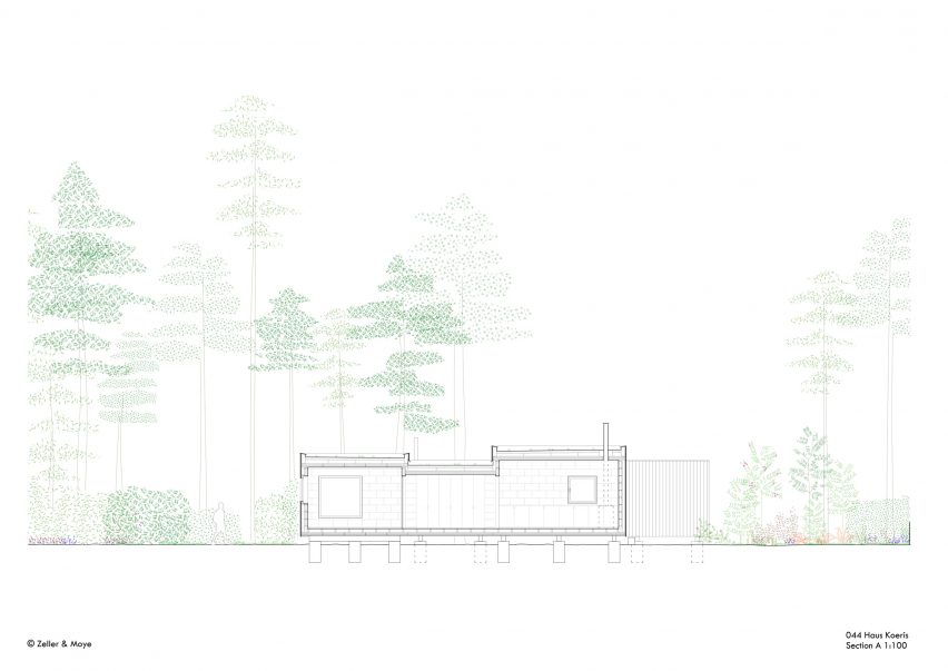 Haus Koeris timber house in Klein Köris, Germany, by Zeller & Moye