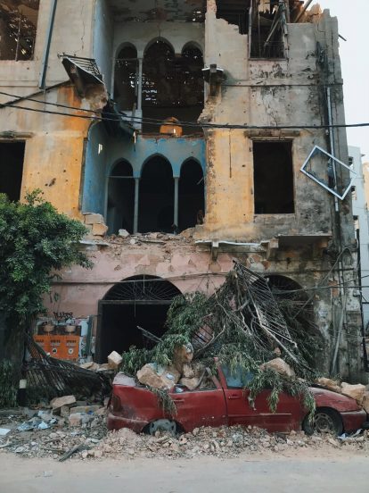 Street in Beirut after explosion