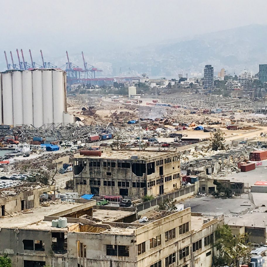 View of Beirut after explosion
