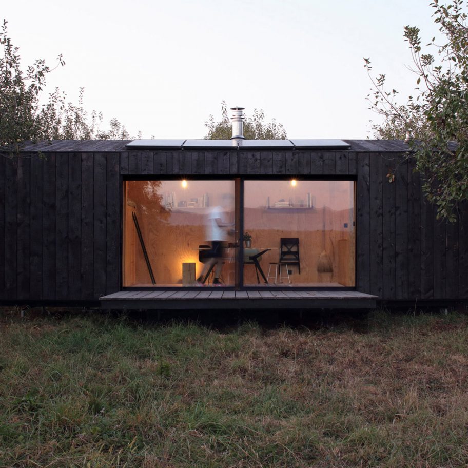 A6A constructs charred-wood off-grid cabin in Ustaritz