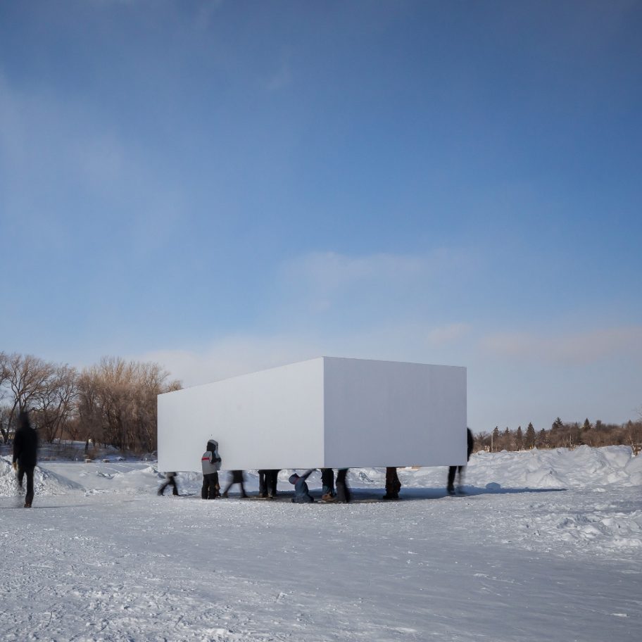 Hoverbox on frozen river