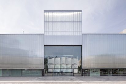 Pop-up cinema informed by a Bedouin tent outside OMA's Garage Museum of Contemporary Art in Moscow by SNKH