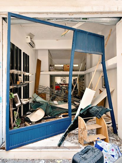 David/Nicolas studio in Beirut after the explosion