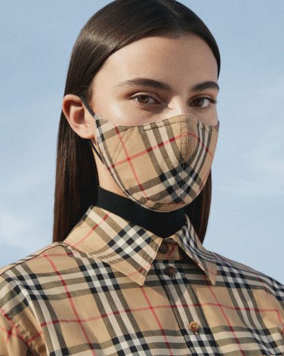 Burberry face masks are made of plaid cotton