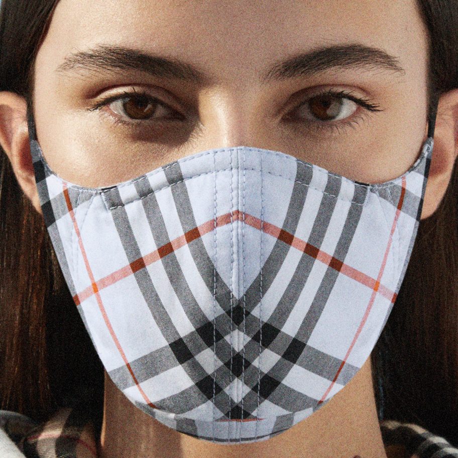 Burberry face masks are made of plaid cotton