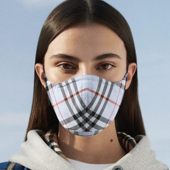 Burberry face masks are made of plaid cotton