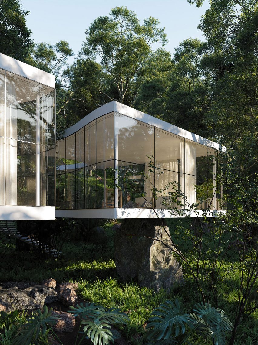 Casa Atibaia renderings designed by Charlotte Taylor and Nicholas Préaud