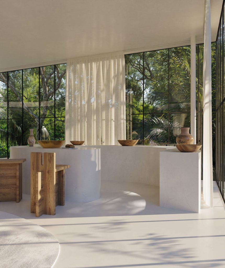 Casa Atibaia renderings designed by Charlotte Taylor and Nicholas Préaud