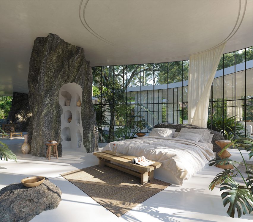 Casa Atibaia renderings designed by Charlotte Taylor and Nicholas Préaud
