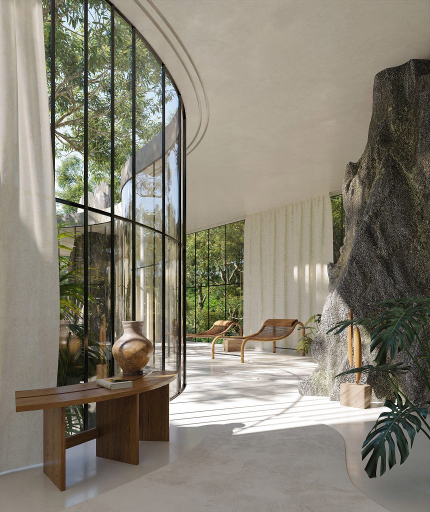 Casa Atibaia renderings designed by Charlotte Taylor and Nicholas Préaud