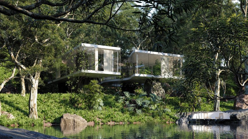 Casa Atibaia renderings designed by Charlotte Taylor and Nicholas Préaud