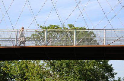 Chiswick Park Footbridge by Useful Studio in Chiswick, west London