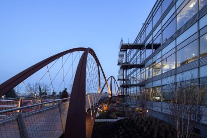Chiswick Park Footbridge by Useful Studio in Chiswick, west London