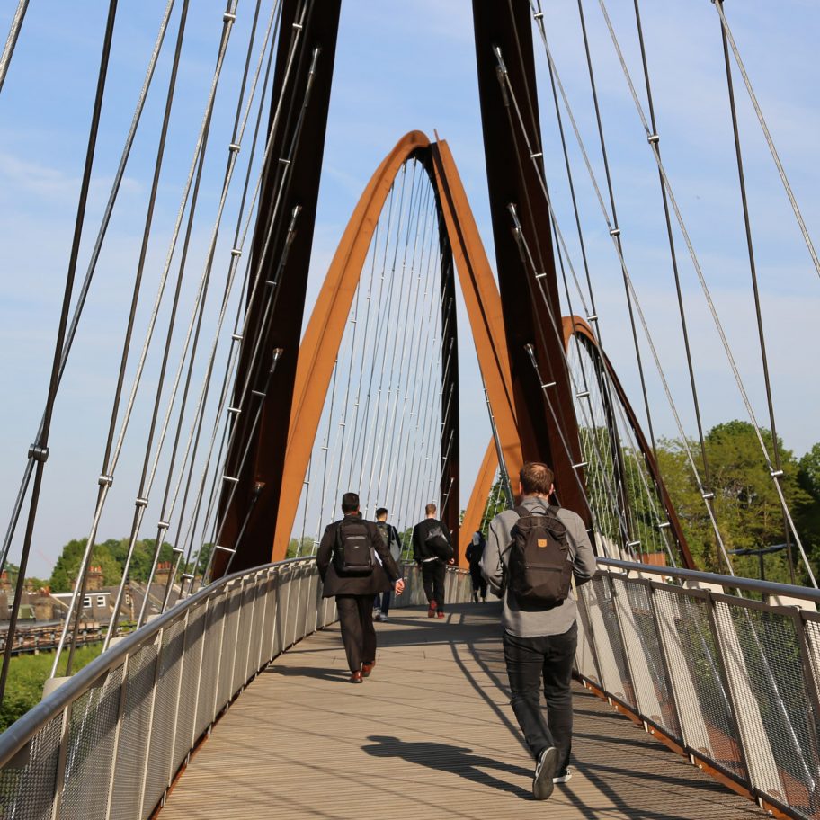 Chiswick Park Footbridge by Useful Studio in Chiswick, west London