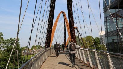 Chiswick Park Footbridge by Useful Studio in Chiswick, west London