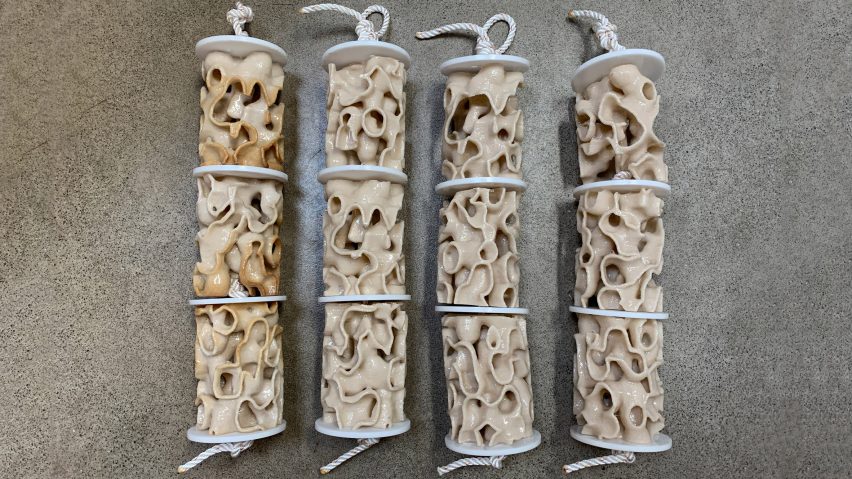 Coral Carbonate 3D-printed units by Objects and Ideograms