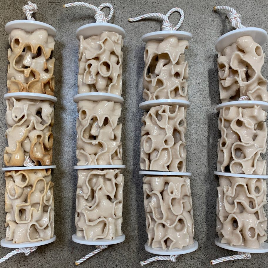 Coral Carbonate 3D-printed units by Objects and Ideograms