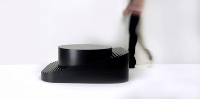 Erika Cross models convertible Step table after industrial tools