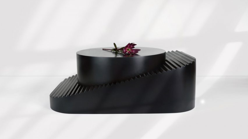 Erika Cross models convertible Step table after industrial tools