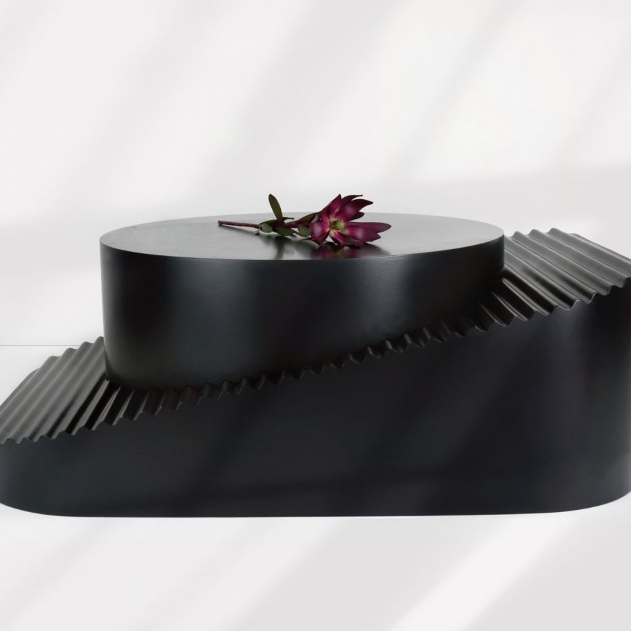 Erika Cross models convertible Step table after industrial tools