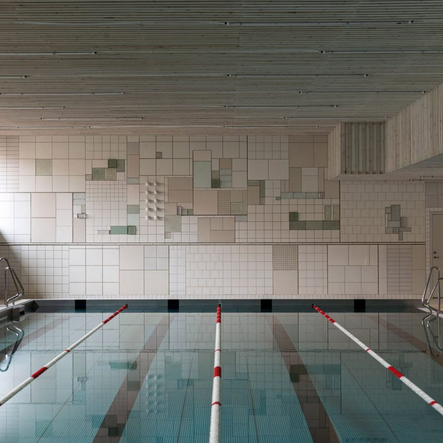 Swimming pool mural by Folkform