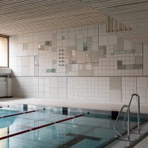 Swimming pool mural by Folkform