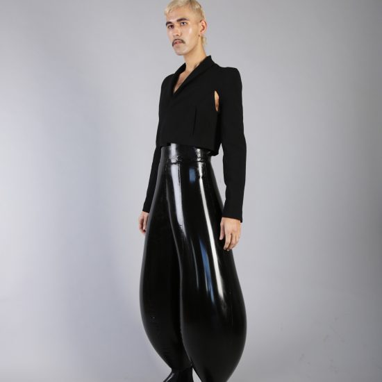Harikrishnan inflatable latex trousers
