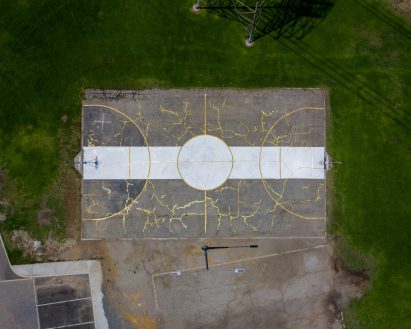 Victor Solomon mends LA basketball court using Japanese art of Kintsugi
